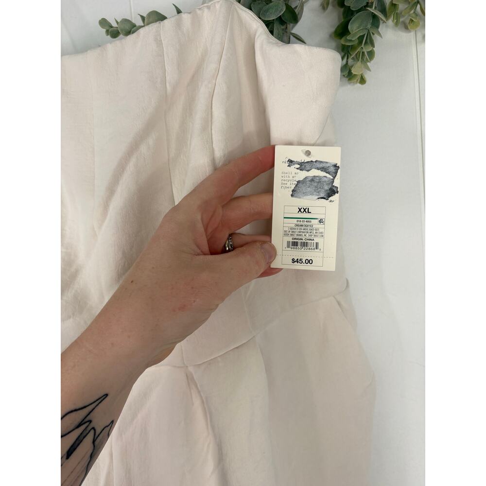 ‼️3/$30‼️ NWT A New Day Cream Strapless Wide Leg Jumpsuit Plus XXL - Picture 10 of 10